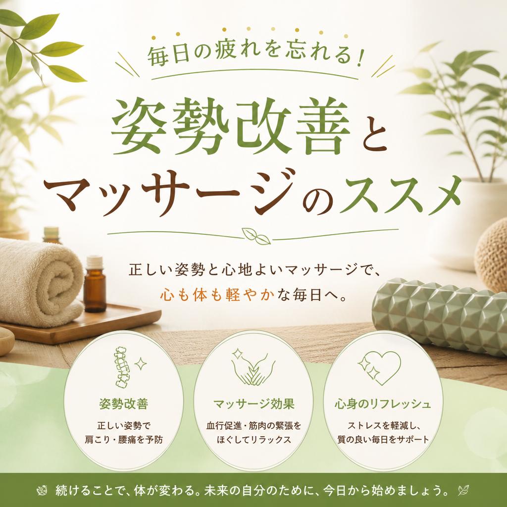 毎日の疲れを忘れる！姿勢改善とマッサージのススメ