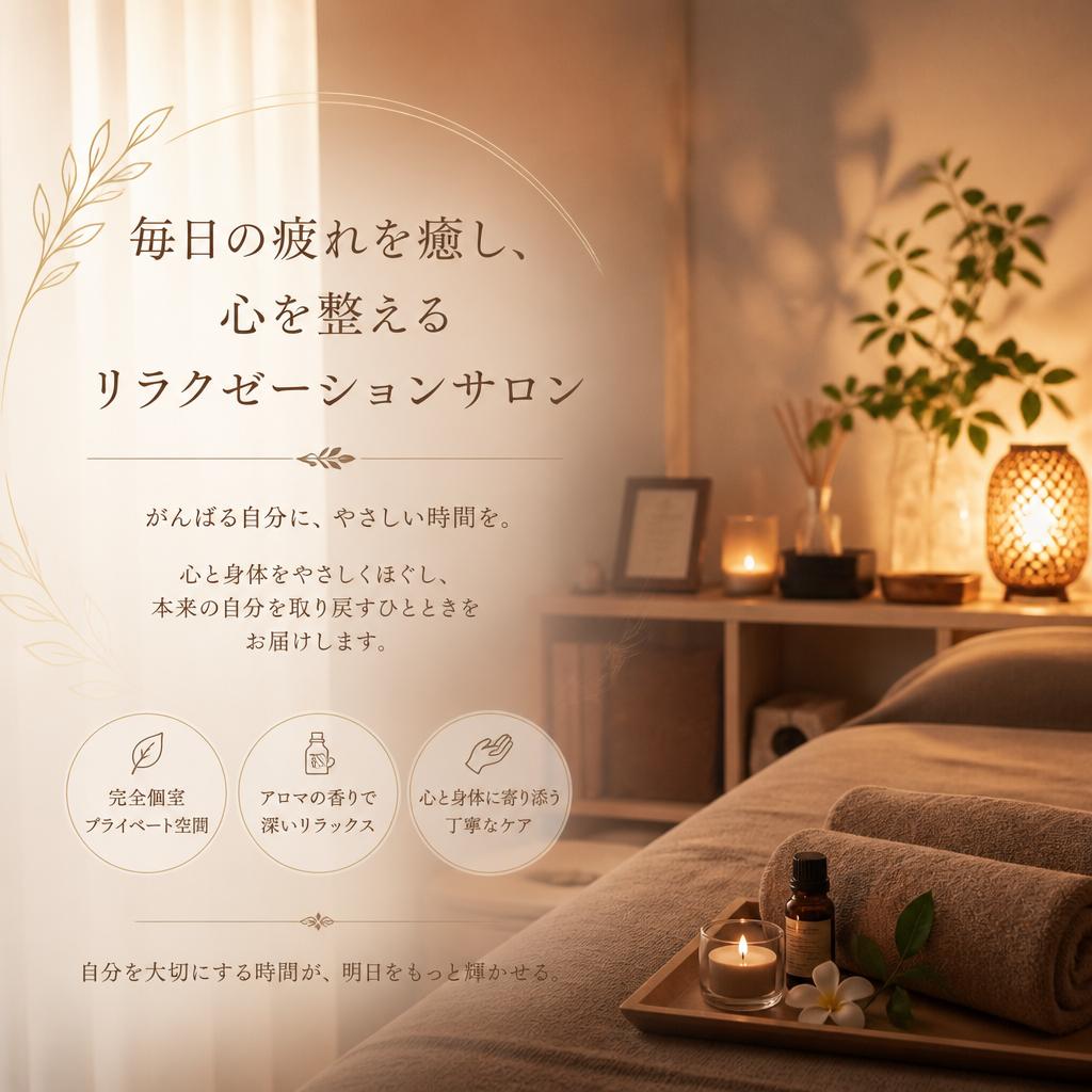 毎日の疲れを癒し、心を整えるリラクゼーションサロン