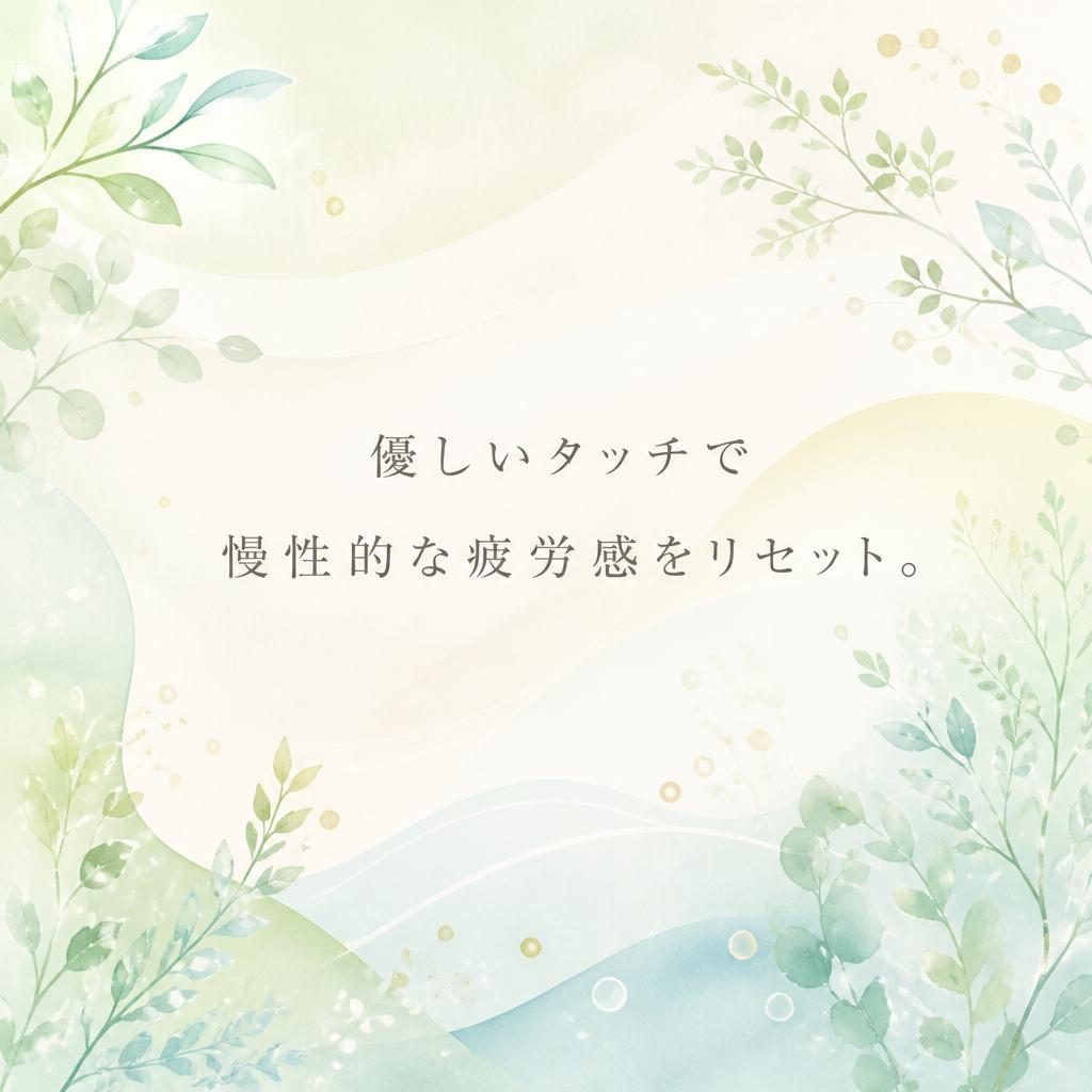 優しいタッチで慢性的な疲労感をリセット。