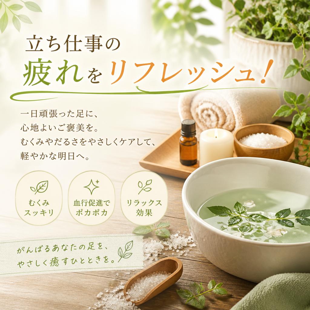立ち仕事の疲れをリフレッシュ！