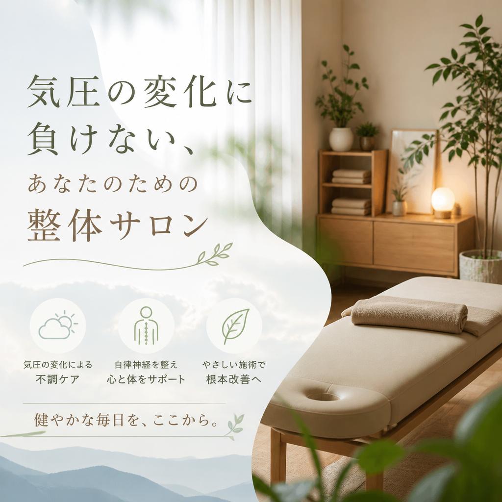 気圧の変化に負けない、あなたのための整体サロン
