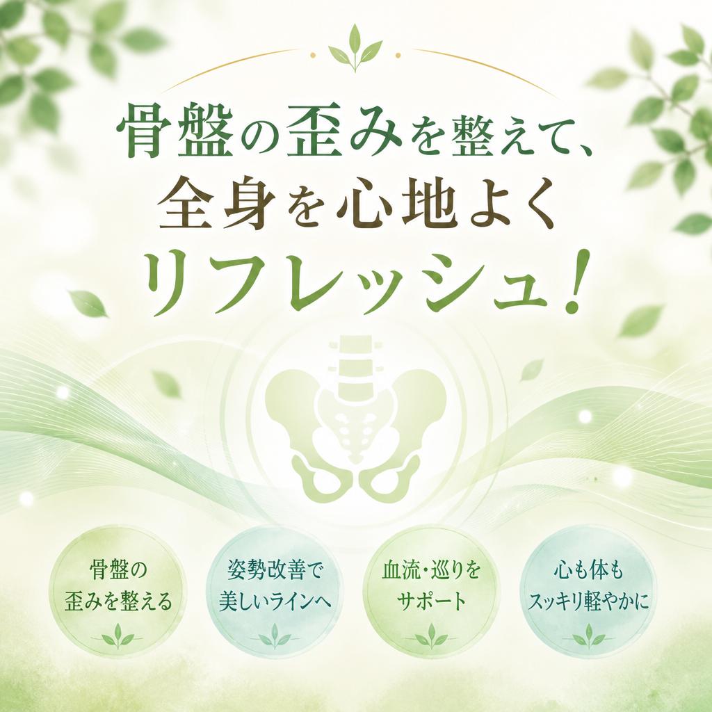 骨盤の歪みを整えて、全身を心地よくリフレッシュ！