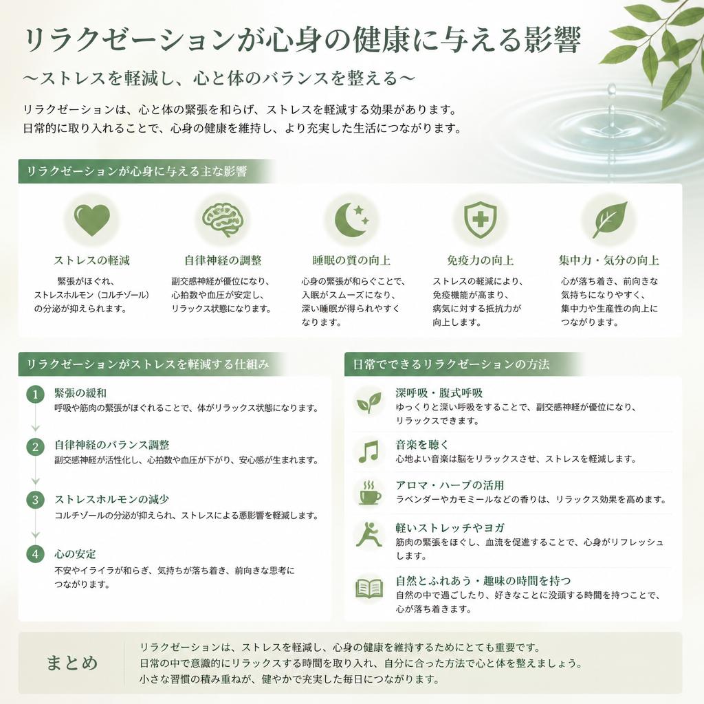 5. リラクゼーションの大切さ